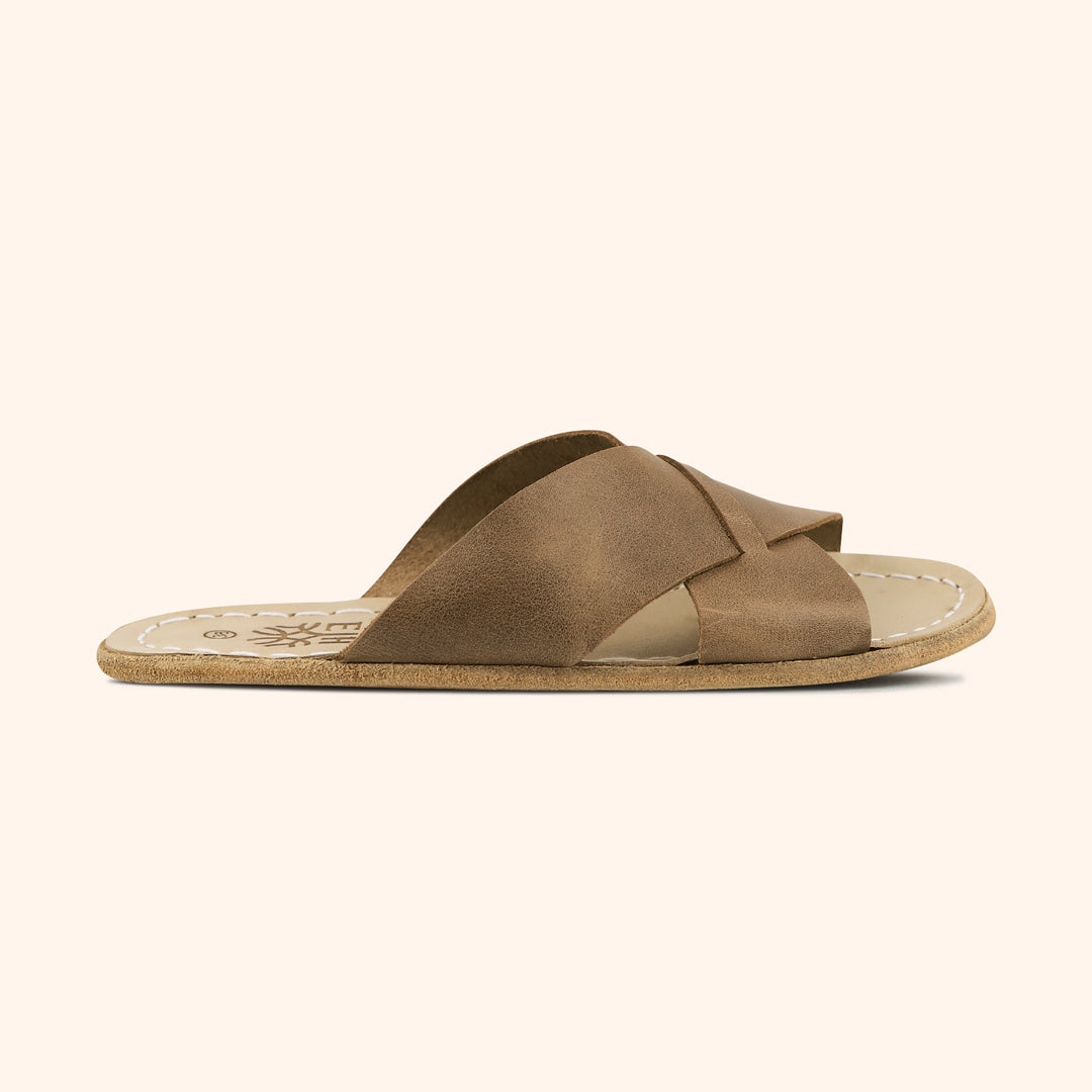 Grounding & Earthing Barefoot Crossover Slide-In Sandals for Men