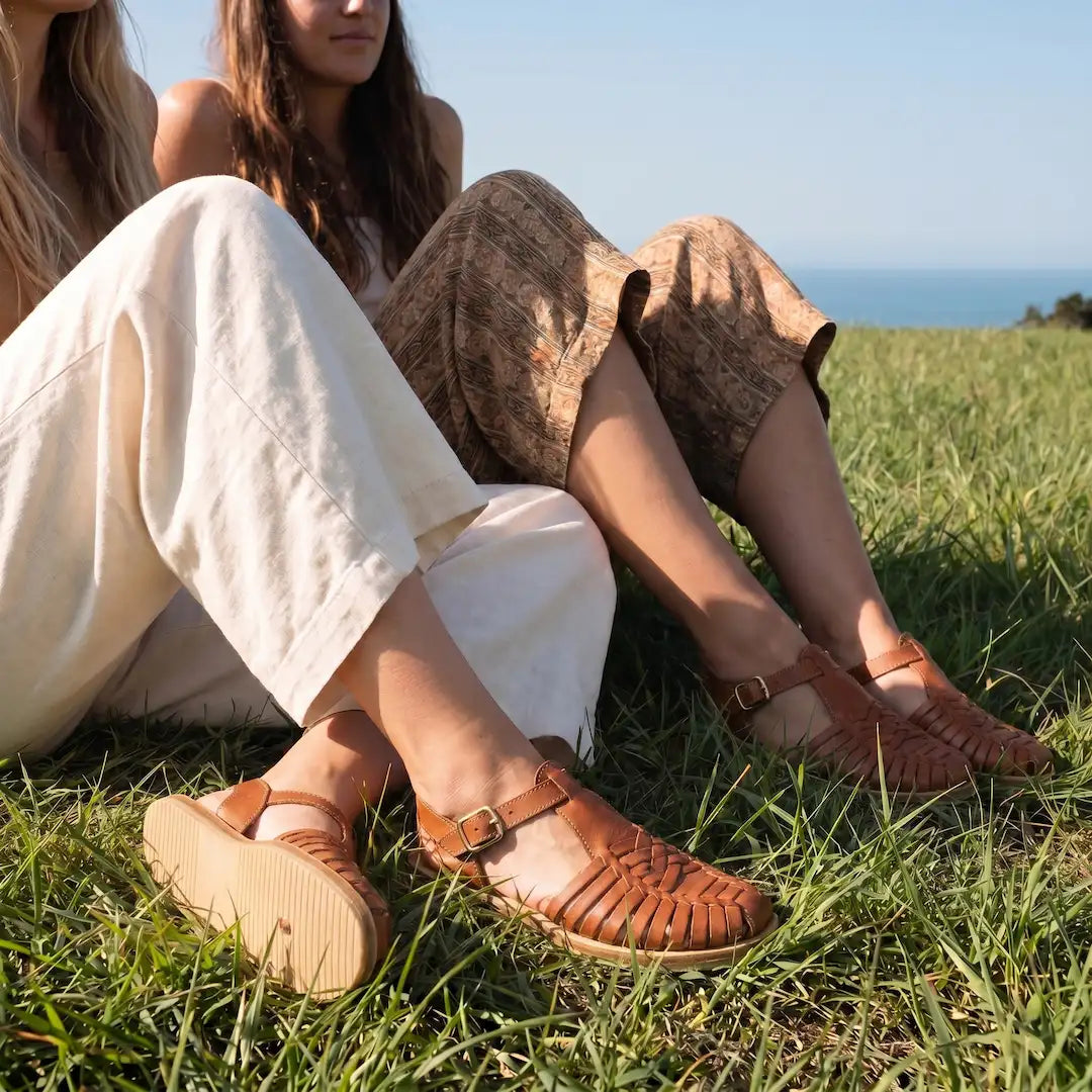 Grounding & Earthing Barefoot Closed-Toe Huarache Sandals for Women