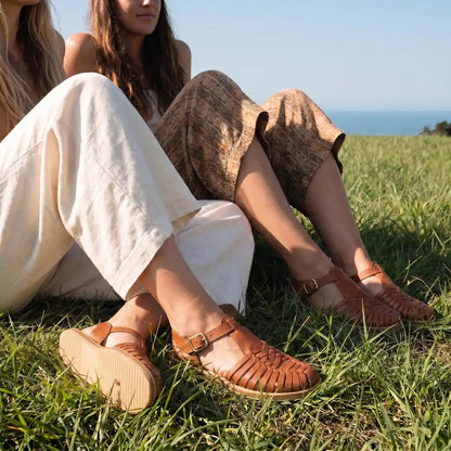 Grounding & Earthing Barefoot Closed-Toe Huarache Sandals for Women