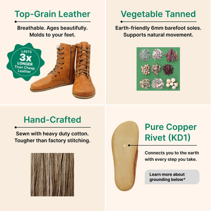 Grounding & Earthing Barefoot Long Boots for Women