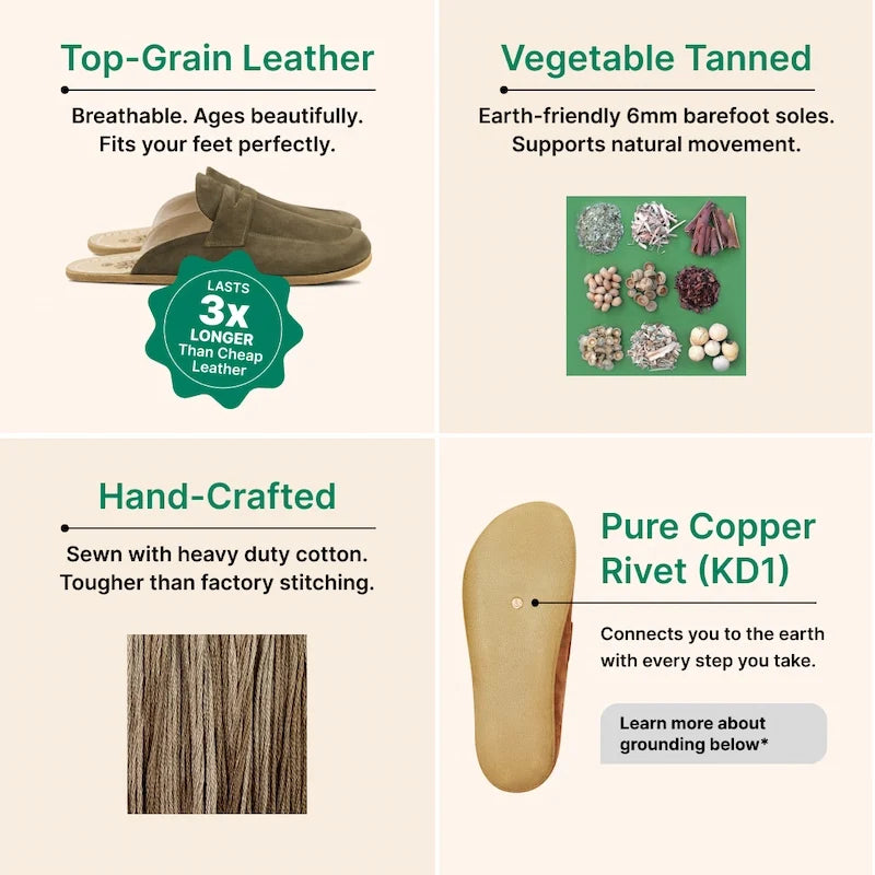 Grounding & Earthing Barefoot Penny Clogs for Men