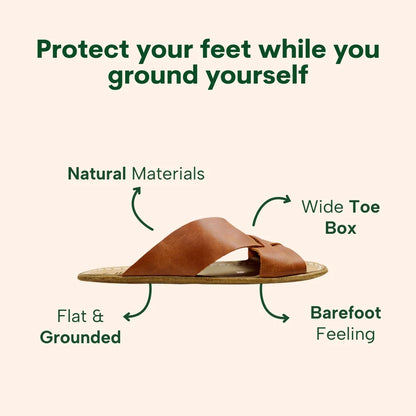 Grounding & Earthing Barefoot Crossover Slide-In Sandals for Women