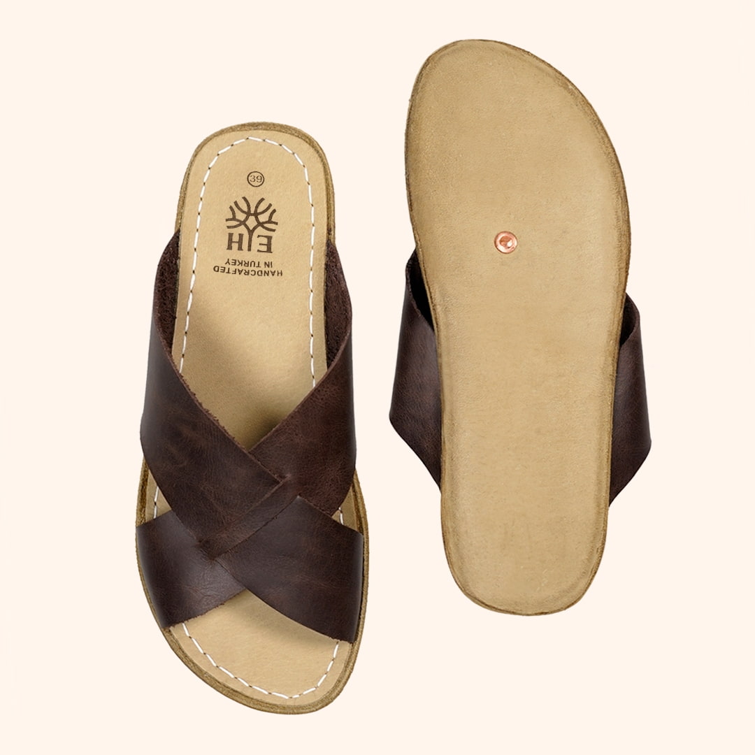 Grounding & Earthing Barefoot Crossover Slide-In Sandals for Men
