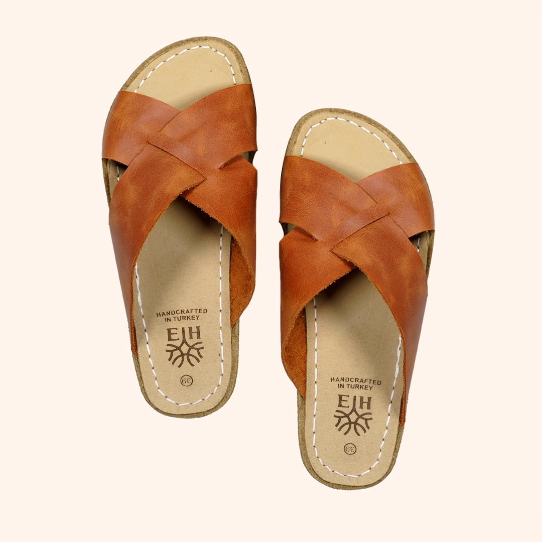 Grounding & Earthing Barefoot Crossover Slide-In Sandals for Men