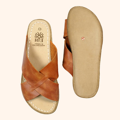 Grounding & Earthing Barefoot Crossover Slide-In Sandals for Men