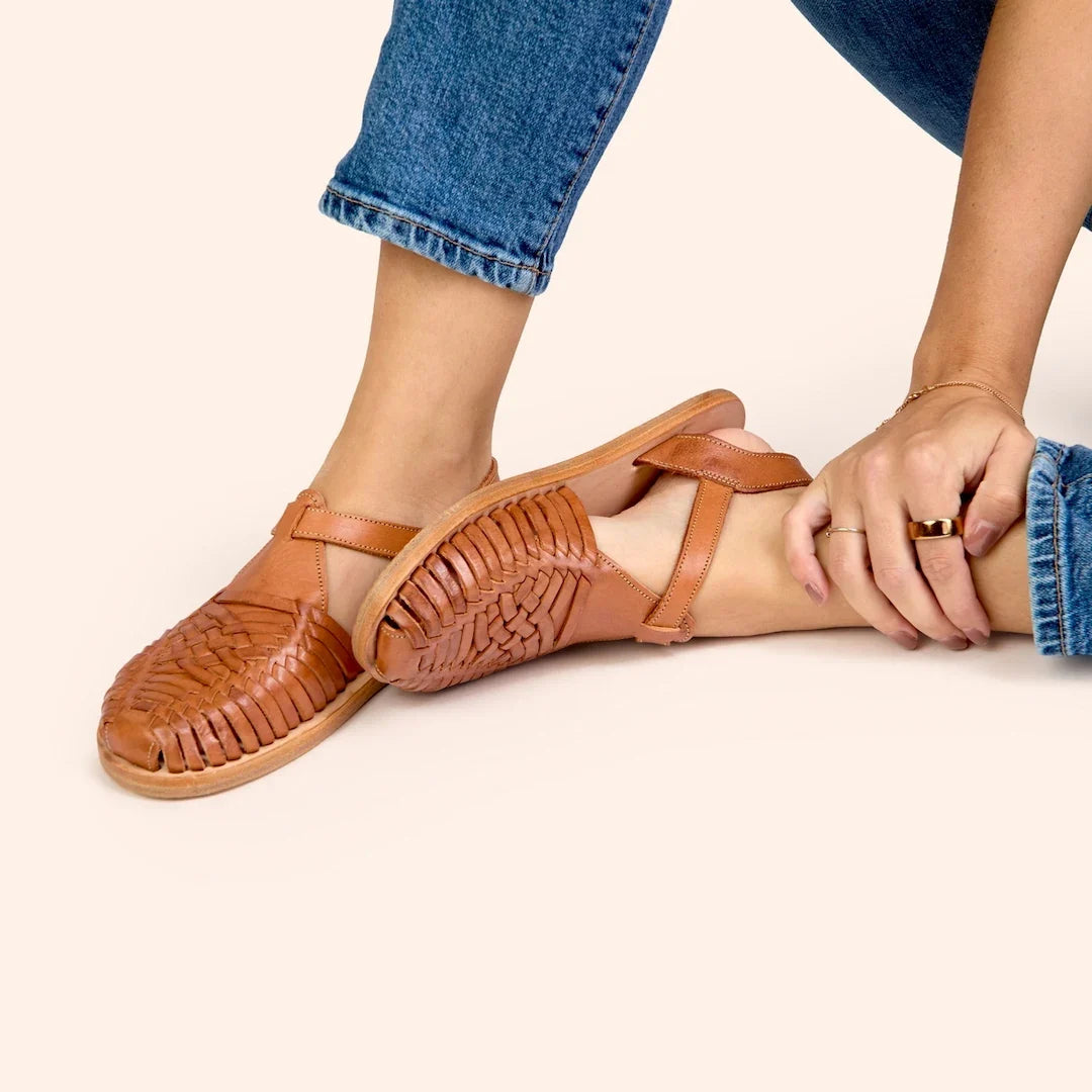 Grounding & Earthing Barefoot Closed-Toe Huarache Sandals for Women