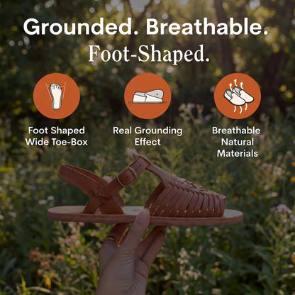 Grounding & Earthing Barefoot Open-Toe Huarache Sandals for Women