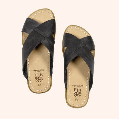 Grounding & Earthing Barefoot Crossover Slide-In Sandals for Men