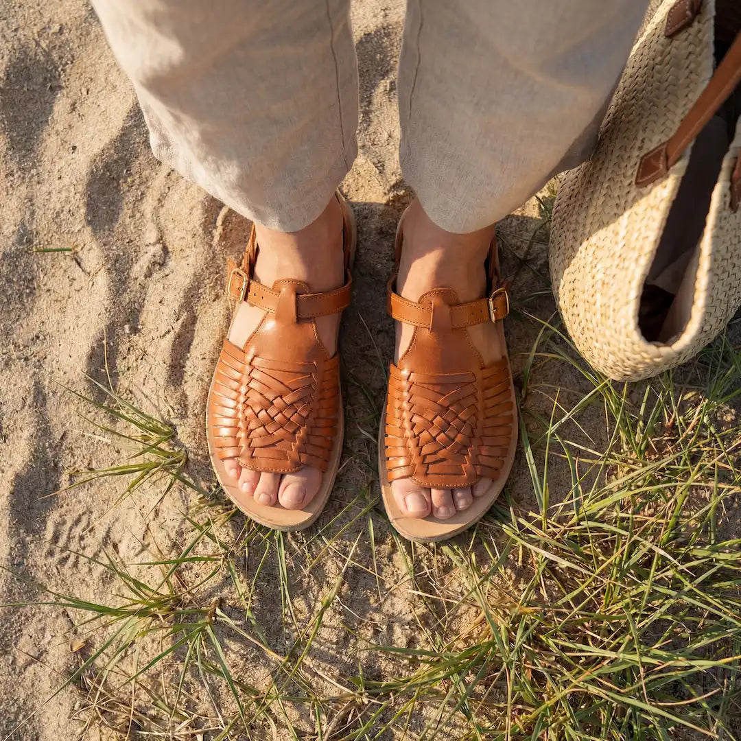 Grounding & Earthing Barefoot Open-Toe Huarache Sandals for Women