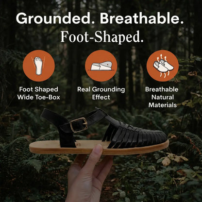 Grounding & Earthing Barefoot Closed-Toe Huarache Sandals for Women